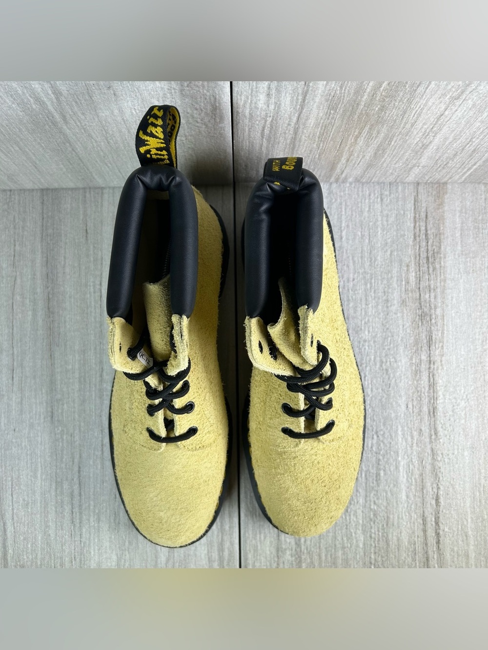 NEW Dr. Martens Docs 939 Ben Yellow Suede Lace-Up Combat Boots Men’s Size 12 - Picture 6 of 10